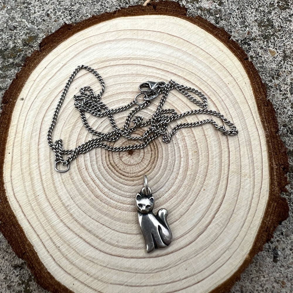 James Avery cat charm with James Avery chain.